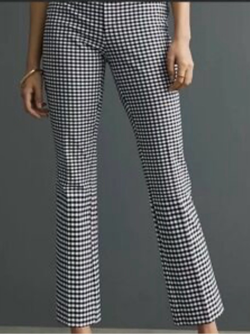 Womens Wide-Leg Houndstooth Pants - Black & White